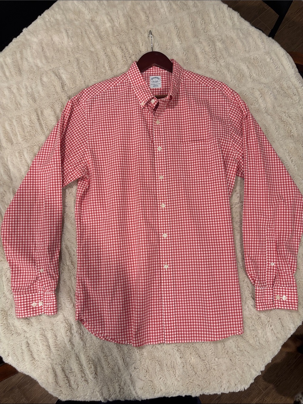Oktoberfest Button-Down Gingham Shirt - Red - Large (Slim Fit)